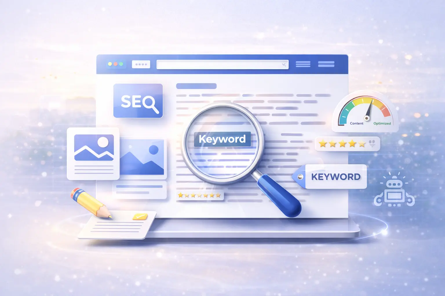 on-page SEO optimization including meta tags and headings