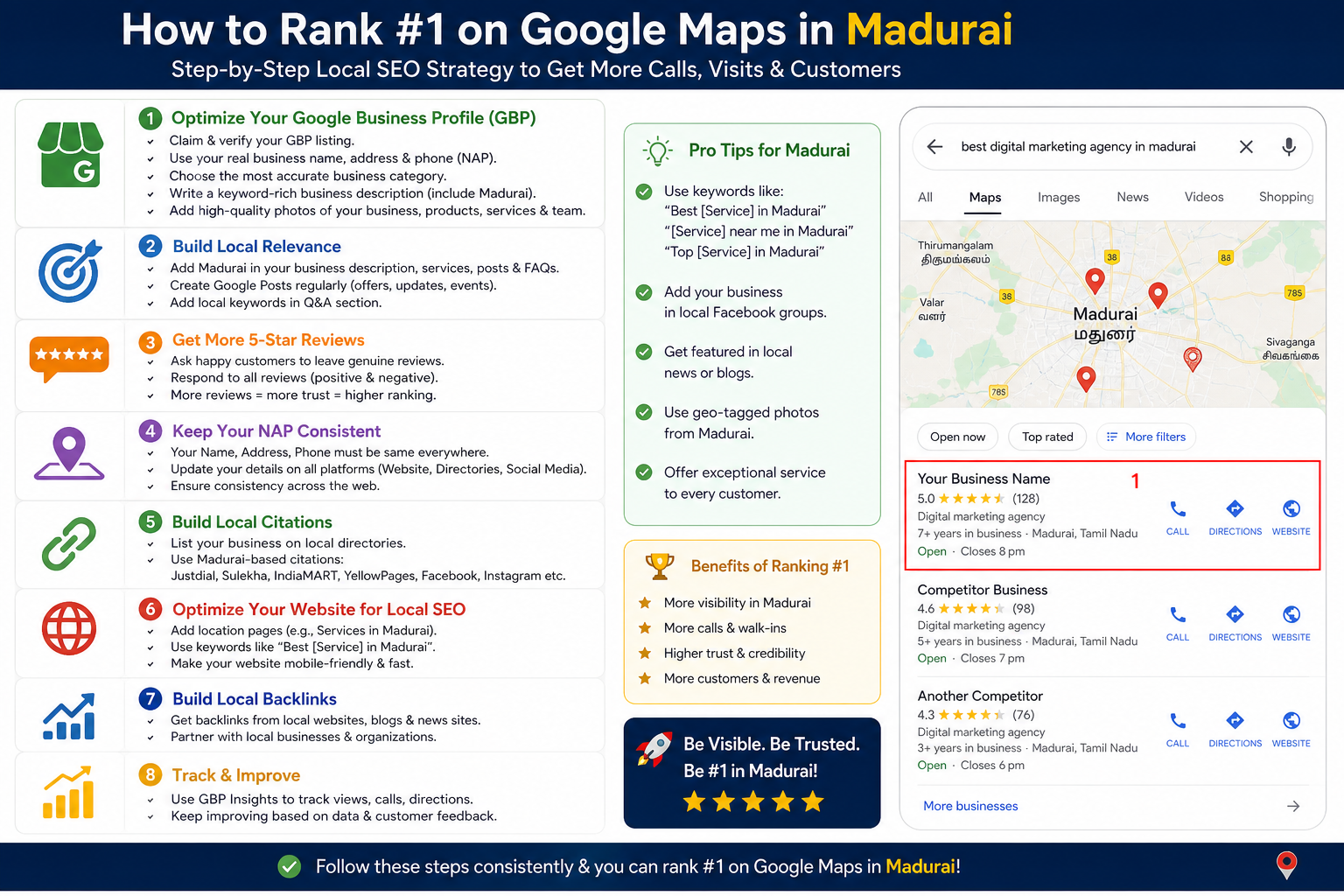Local business visibility on Google Maps in Madurai